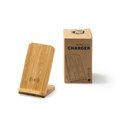 Cargador inalámbrico de bambú con luz de carga