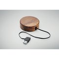 Cargador Qi Madera 15W Cable Retráctil