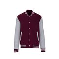 Cazadora béisbol unisex Wine / Oxford Grey M