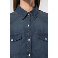Camisa vaquera manga larga mujer