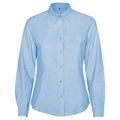 Camisa Oxford Mujer Entallada Manga Larga Celeste L