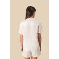 Camisa de lino manga corta para mujer