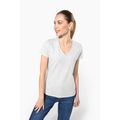 Camiseta de manga corta cuello pico mujer