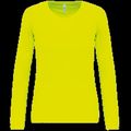 Camiseta de deporte manga larga poliéster Fluorescent Yellow Xs