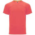 Camiseta Técnica Unisex Manga Ranglán Coral Fluor L