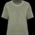 Camiseta de rizo para mujer corte oversize Almond Green Xs