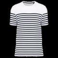 Camiseta marinera de algodón para hombre White / Navy Stripes 3Xl