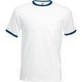 Camiseta de algodón con cuello contrastado White / Navy M
