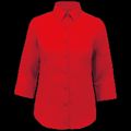 Camisa popelina media manga mujer Classic Red Xs