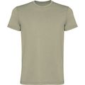 Camiseta de algodón lavado ácido de hombre Kaki Claro Lavado S