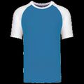 Camiseta bicolor manga corta hombre Aqua Blue / White M