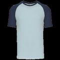 Camiseta bicolor manga corta hombre Ice Blue / Denim 3Xl