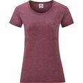 Camiseta entallada mujer 100% algodón Heather Burgundy L