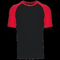 Camiseta bicolor manga corta hombre Black / Red 3Xl