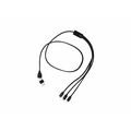 Cable cargador aluminio reciclado dual 3 salidas Neg