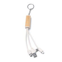 Cable cargador 4 en 1 de bambú Crudo Talla Única Adulto
