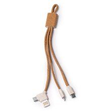Cable cargador 4 en 1 de corcho Crudo Talla Única Adulto