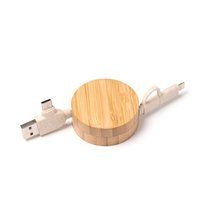 Cable cargador extensible USB y tipo C Crudo