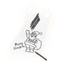 Calcetín navideño para colorear Blanco TALLA ÚNICA ADULTO