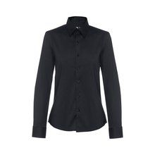 Camisa Ceñida Popelina Mujer Negro L