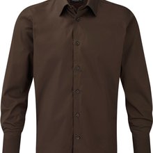 Camisa entallada larga hombre Chocolate S