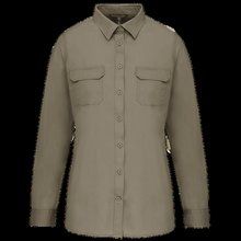 Camisa envejecida manga larga mujer Light Khaki Xs