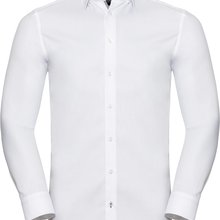 Camisa Espiga manga larga ajustada White / Silver / Convoy Grey S