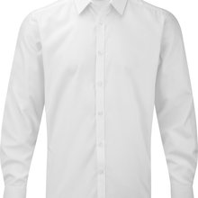 Camisa de manga larga para hombre tejido espiga White S