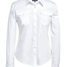 Camisa de piloto mujer manga larga White 8 Uk