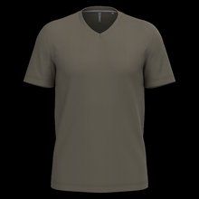 Camiseta de algodón con cuello de pico Dark Khaki L