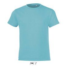 Camiseta Algodón Niño Cuello Elástico Azul Atolón 3Xl