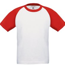 Camiseta Baseball niños algodón White / Red 3/4 Ans