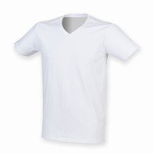 Camiseta cuello de pico hombre White S