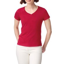 Camiseta cuello de pico para mujer de corte entallado Cherry Red S