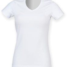 Camiseta cuello de pico para mujer White Xs