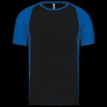 Camiseta deportiva bicolor manga corta Black / Aqua Blue XS