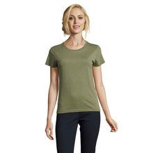 Camiseta Fit Mujer 150g Caqui Jaspeado L
