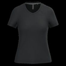 Camiseta de manga corta cuello pico mujer Black S