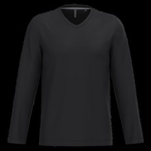 Camiseta de manga larga con cuello de pico Black S