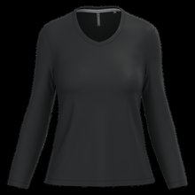 Camiseta manga larga mujer algodón entallada Black S