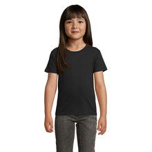 Camiseta Niños Ajustada 150g Algodón Negro Profundo 10 Años
