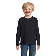 Camiseta Niños Manga Larga Algodón Negro Profundo 4 Años