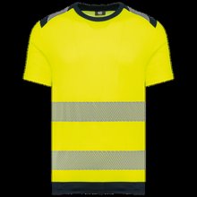 Camiseta de seguridad protección UV Hi Viz Yellow / Navy Xs