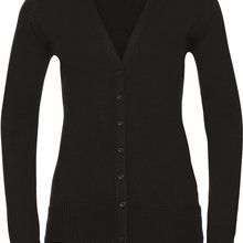 Cárdigan mujer cuello pico 50% algodón Black Xs