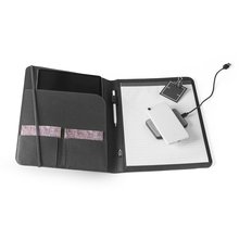 Carpeta A4 300D rPET con Bloc, Bolsillos y Elástico Negro