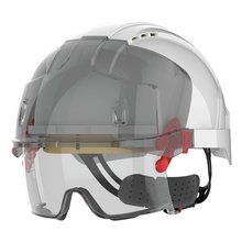 Casco de seguridad con sobregafas antivaho White