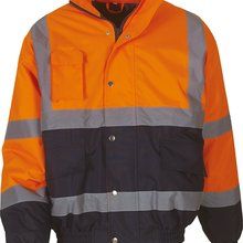 Cazadora alta visibilidad impermeable acolchada Hi Vis Orange / Navy M