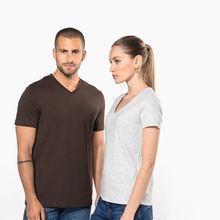 Camiseta de algodón con cuello de pico Ash Heather S