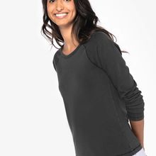 Camiseta de chica Mangas raglán Cuello redondo Washed Coal Grey Xs