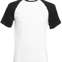 Camiseta de Béisbol Cuello y Mangas Contrastadas White / Black S